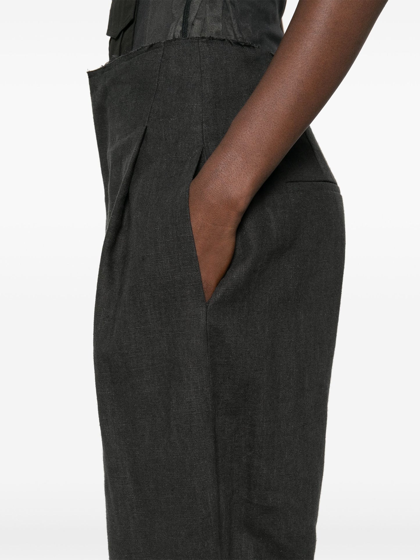 LINEN CREPE TROUSERS