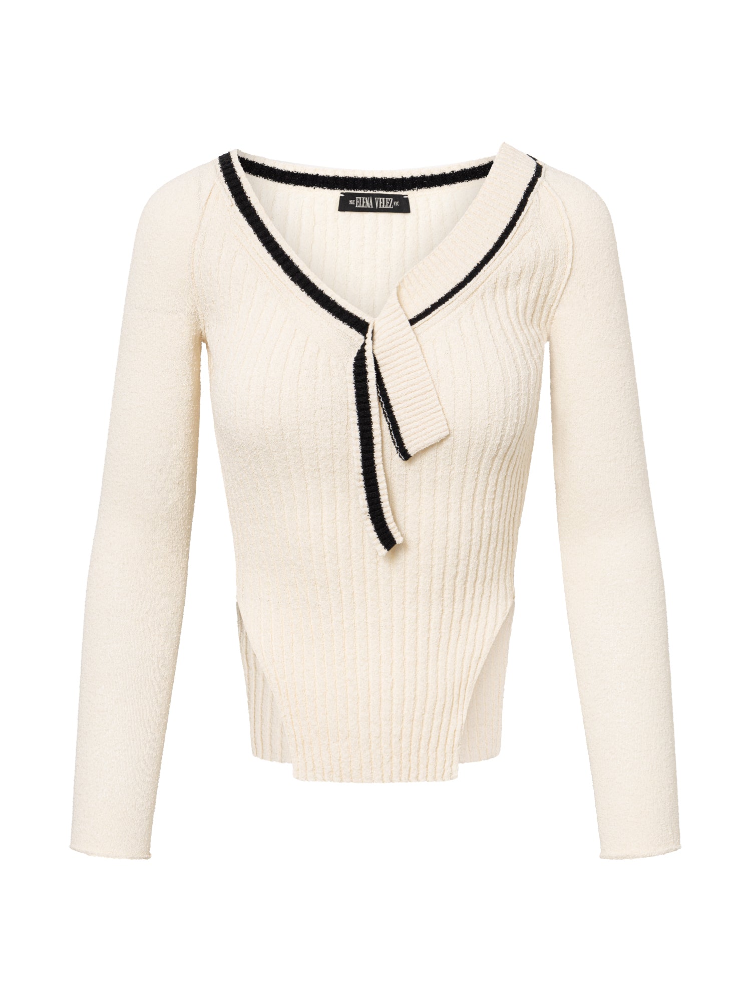 KNIT VARSITY CARDIGAN I IVORY COMBO