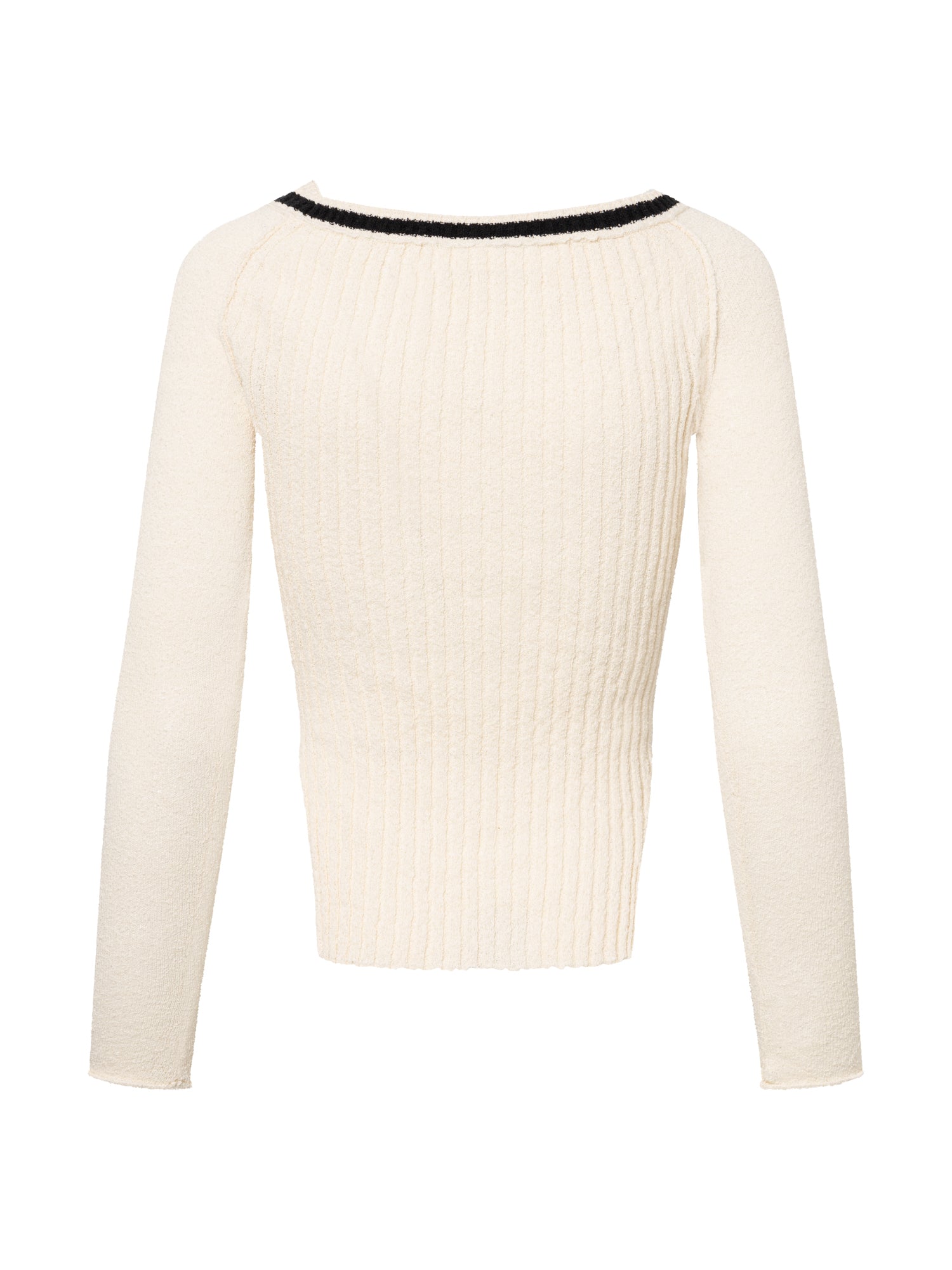 KNIT VARSITY CARDIGAN I IVORY COMBO