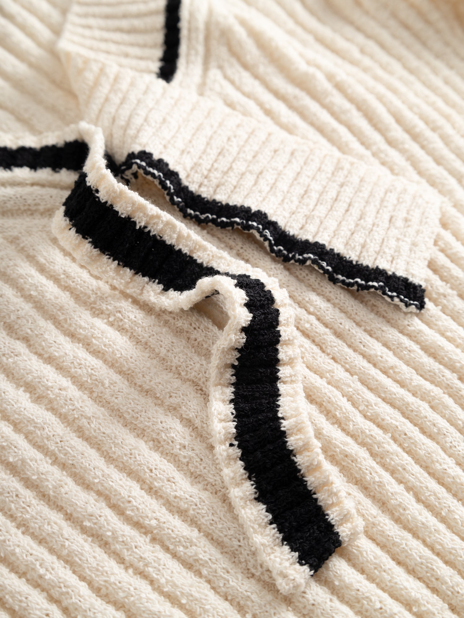 KNIT VARSITY CARDIGAN I IVORY COMBO