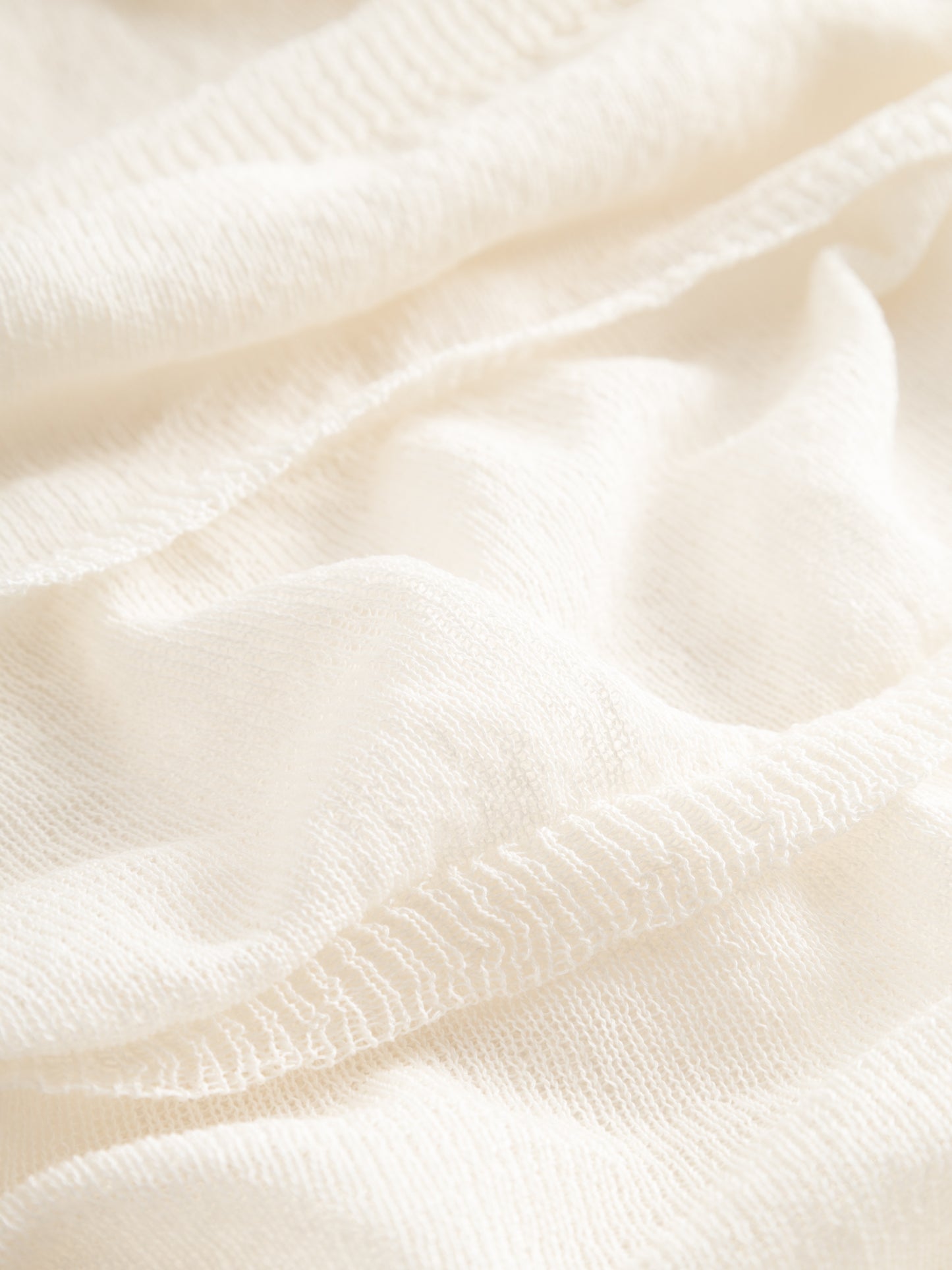 KNIT RUCHED T-SHIRT I IVORY
