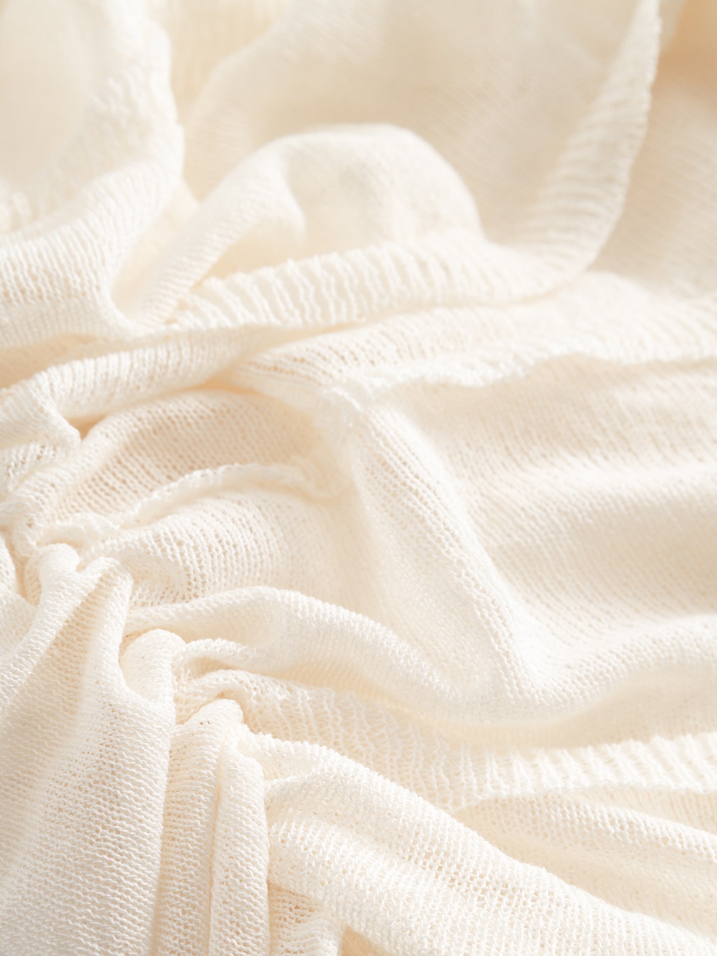 KNIT RUCHED T-SHIRT I IVORY