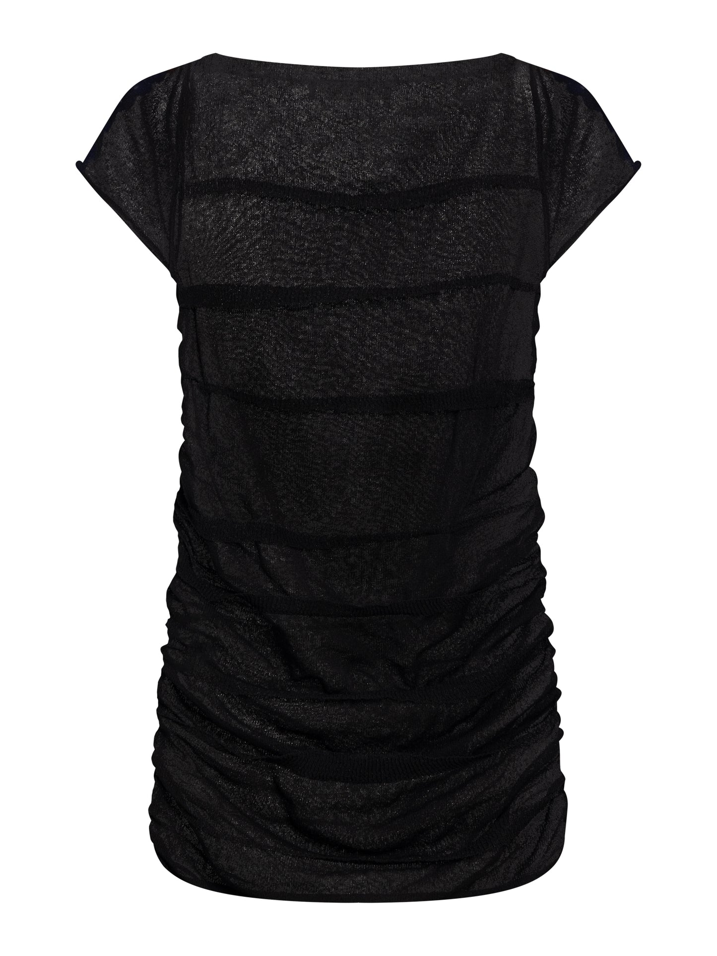 KNIT RUCHED T-SHIRT I ONYX