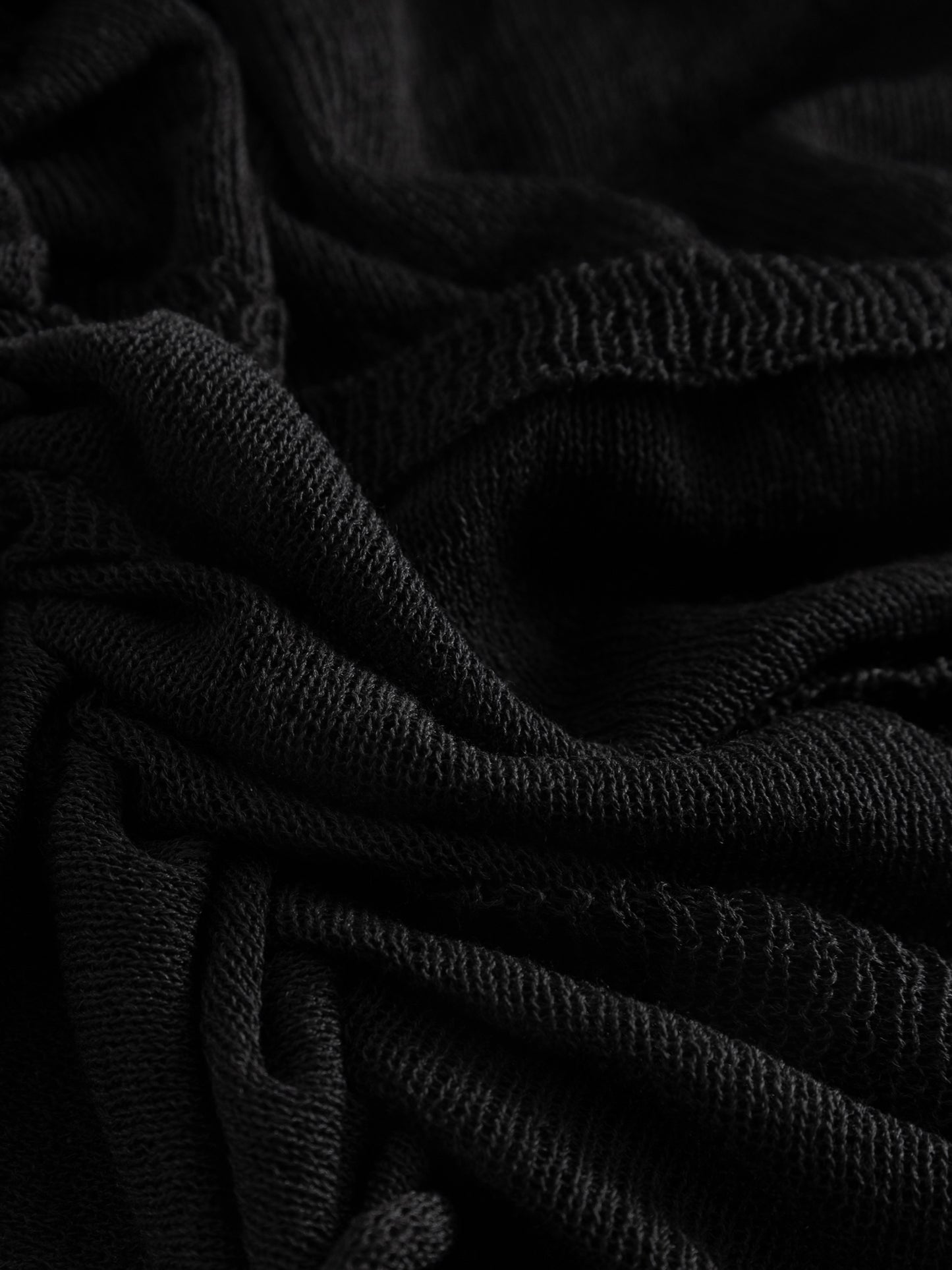 KNIT RUCHED T-SHIRT I ONYX