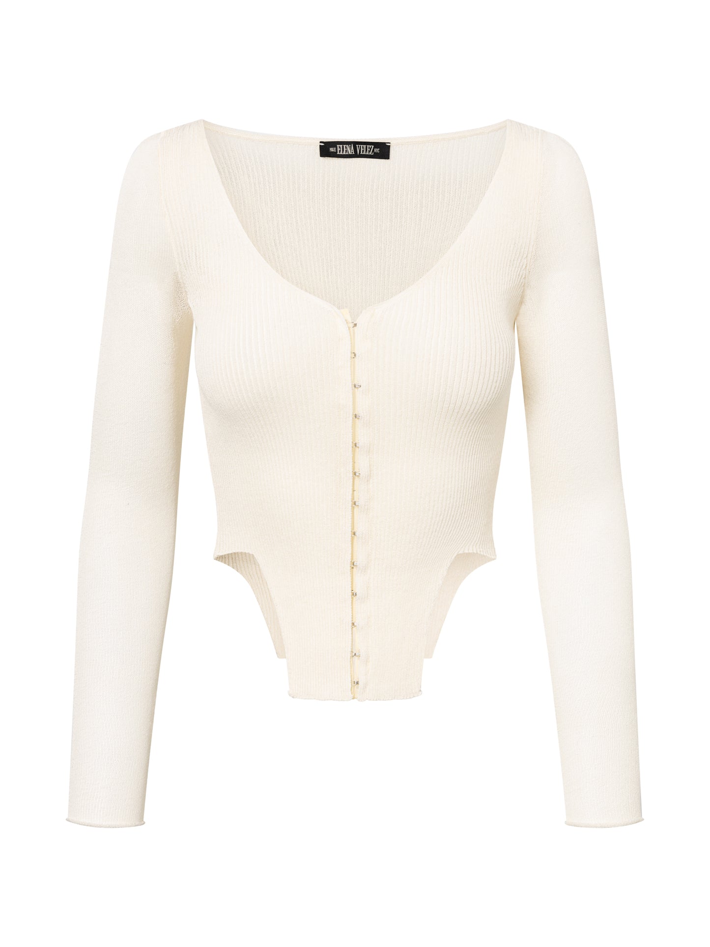 HOOK & EYE KNIT TOP I ECRU