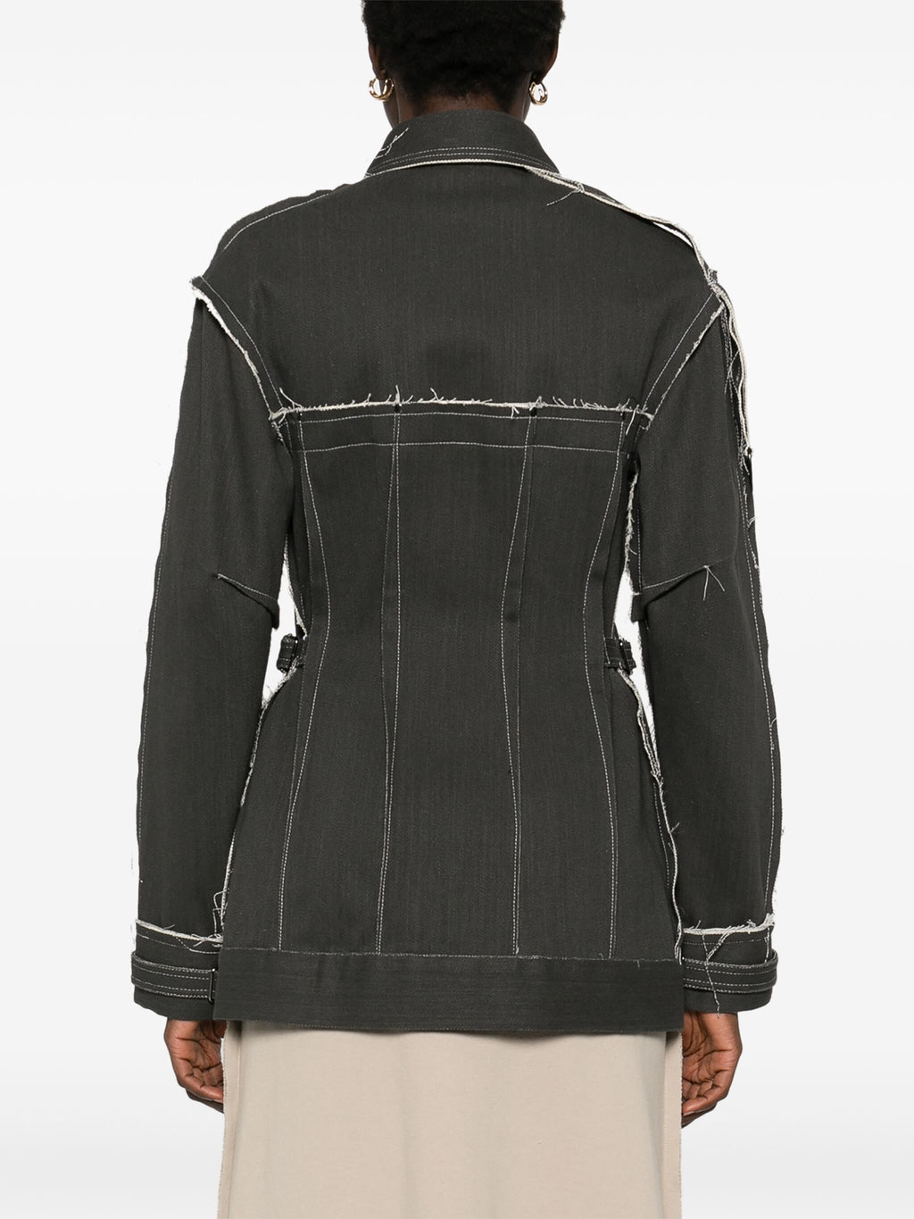 DARTED DENIM JACKET CHARCOAL