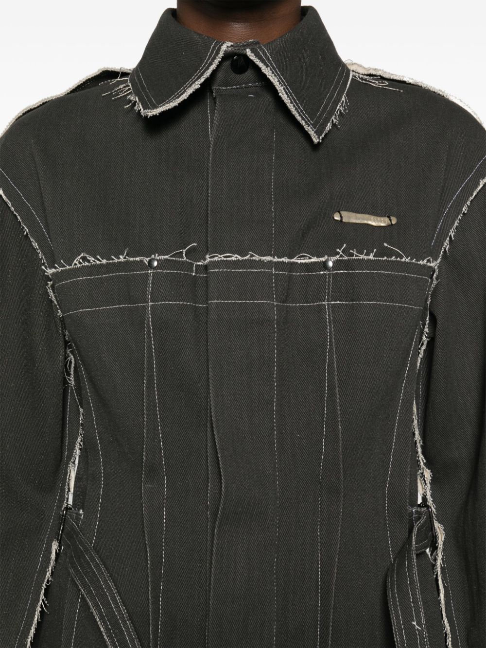 DARTED DENIM JACKET CHARCOAL