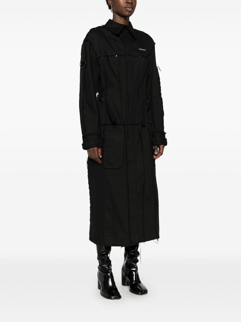 DARTED DENIM TRENCH