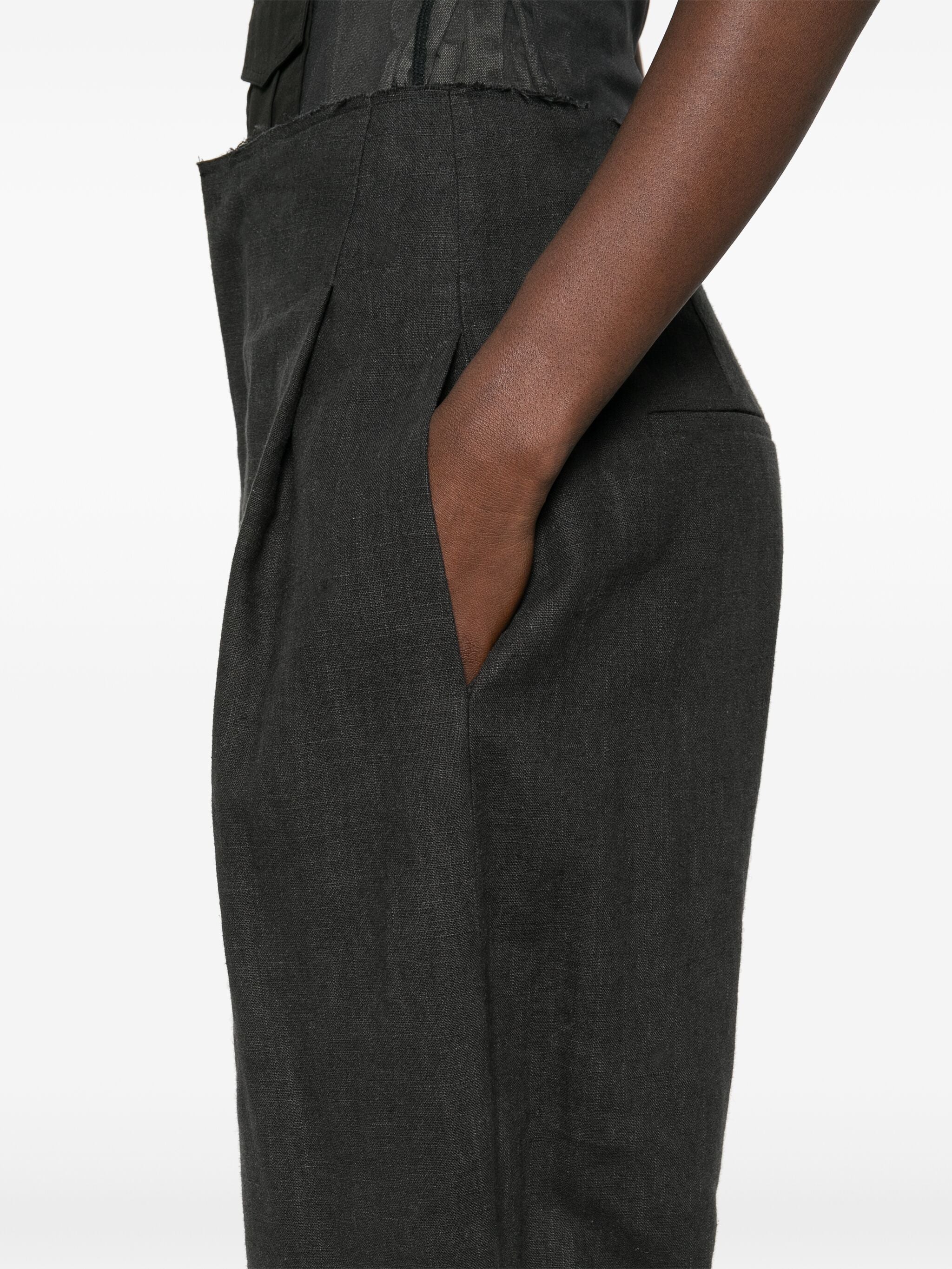 LINEN CREPE TROUSERS