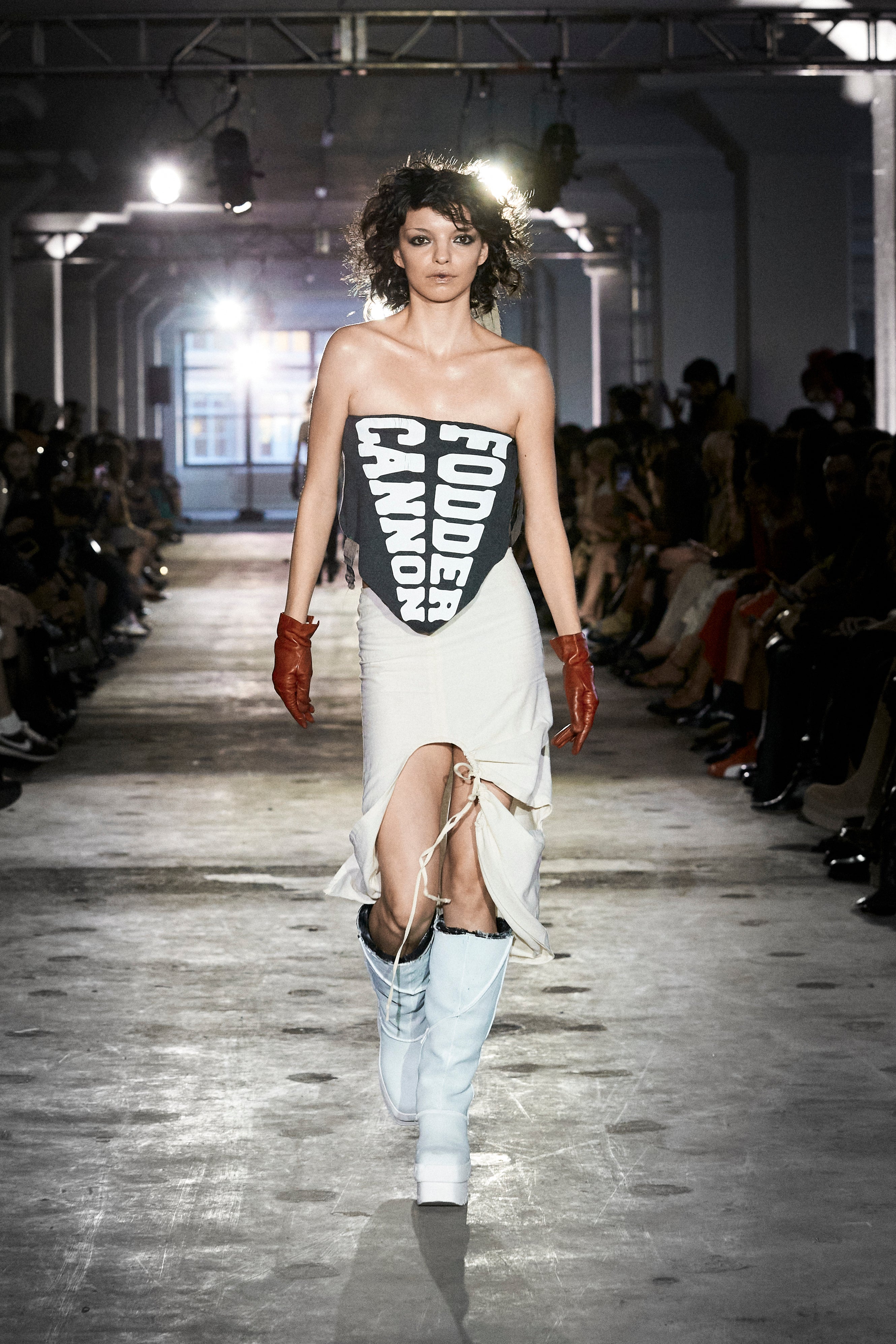 DOUBLE SLIT SKIRT I CEMENT