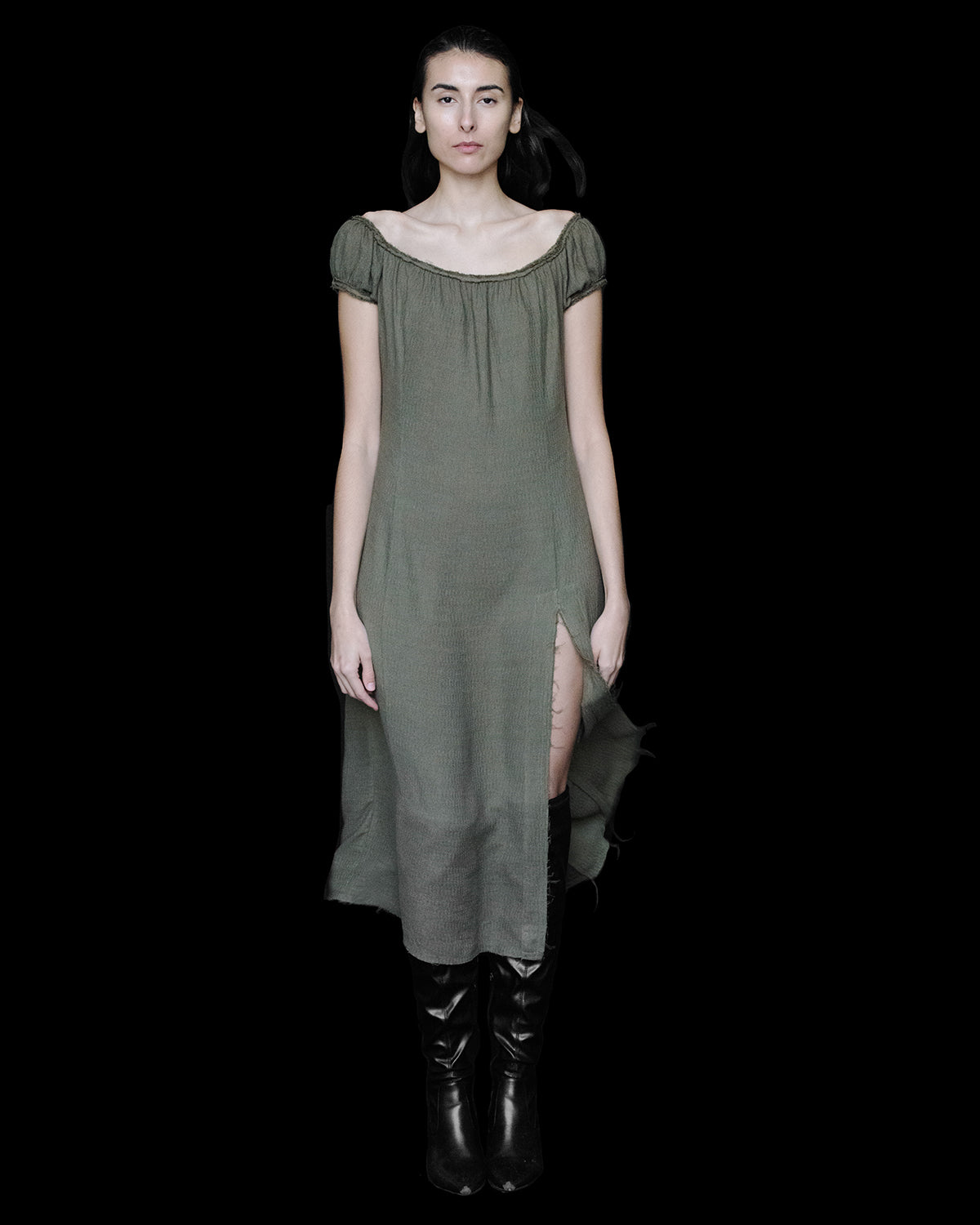 LINEN CHEMISE SLIP DRESS