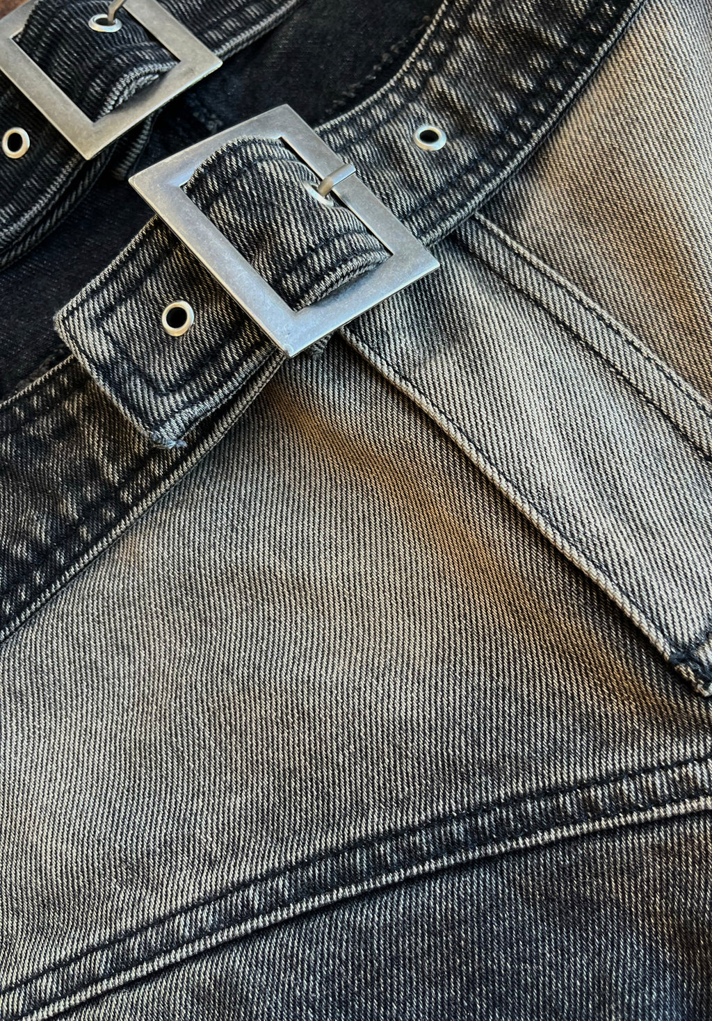 DOUBLE BELTED FLARE JEANS | PRE-ORDER | SHIPS FIRST WEEK OF MAY