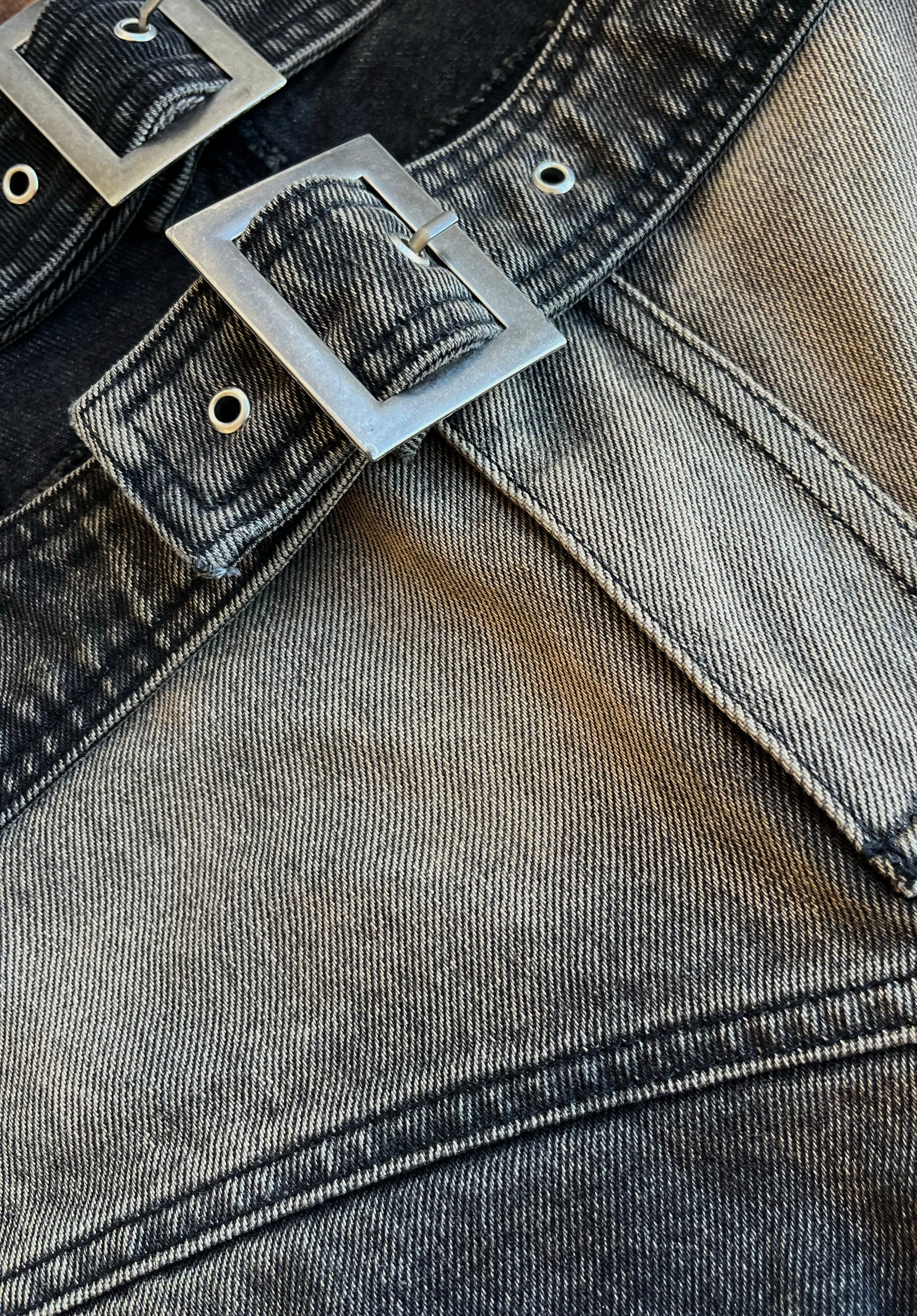 DOUBLE BELTED FLARE JEANS | PRE-ORDER | SHIPS FIRST WEEK OF MAY