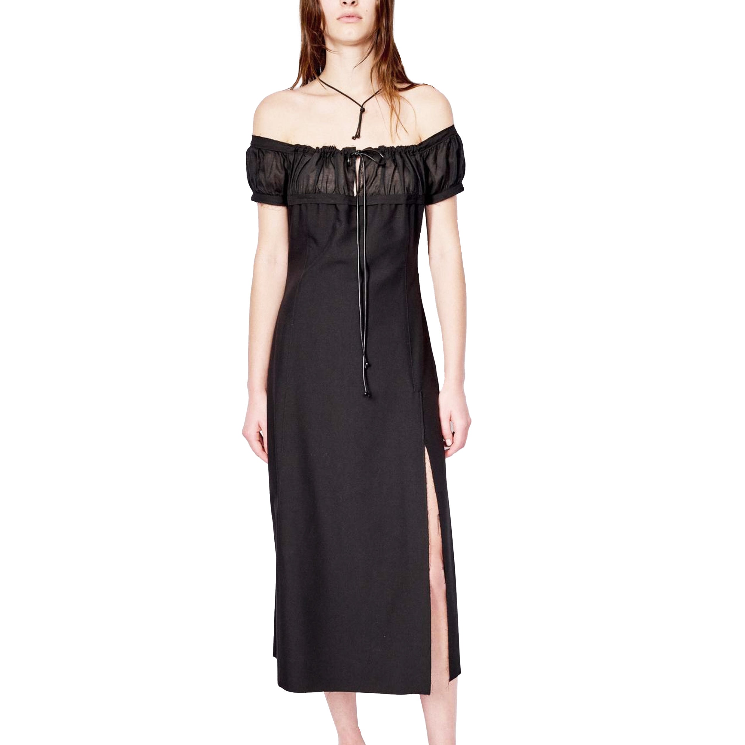 DRAWSTRING SLIP DRESS