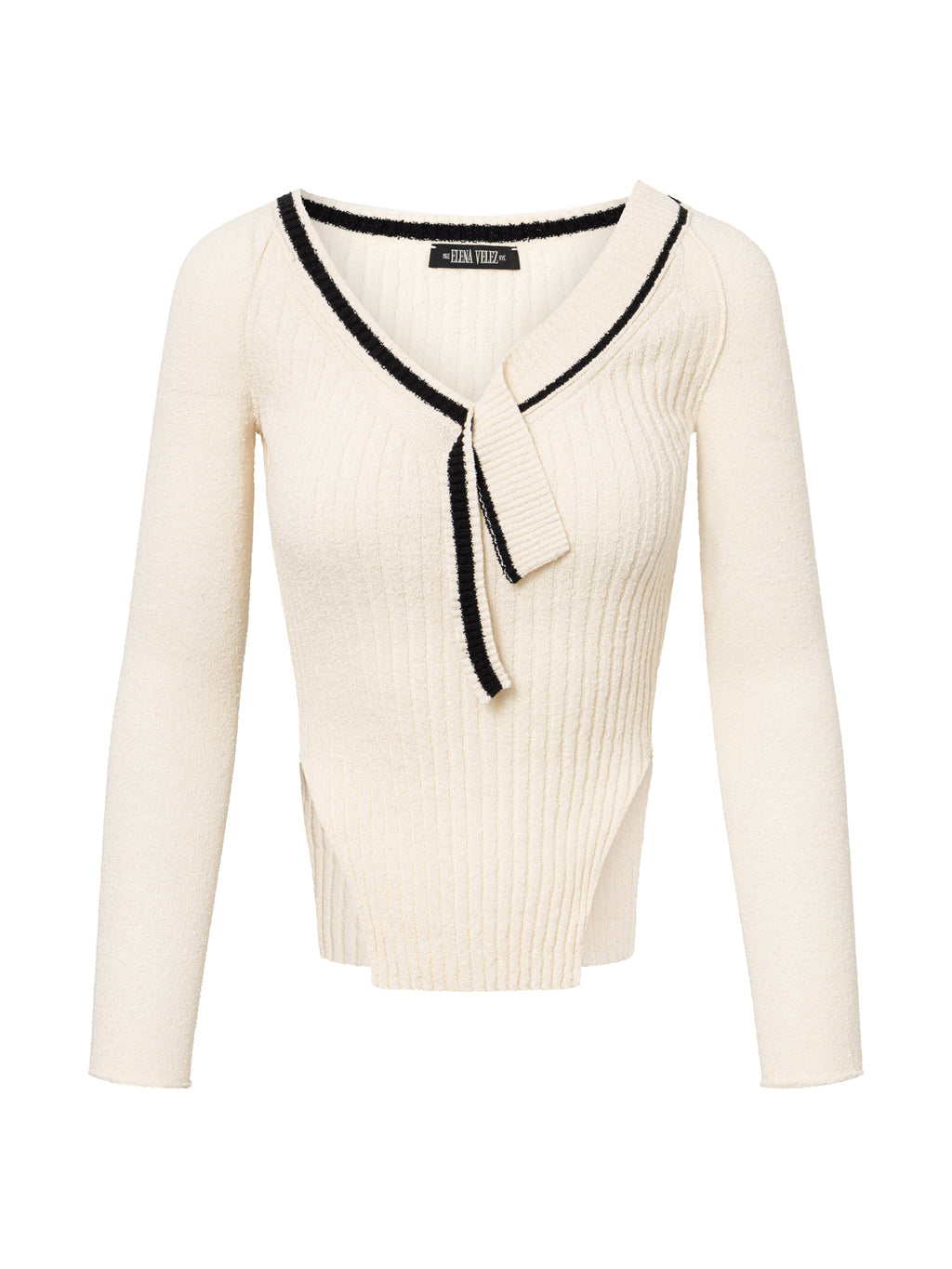 KNIT VARSITY CARDIGAN I IVORY COMBO