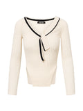 KNIT VARSITY CARDIGAN I IVORY COMBO