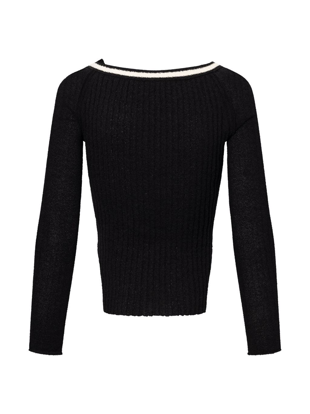 KNIT VARSITY CARDIGAN I ONYX COMBO