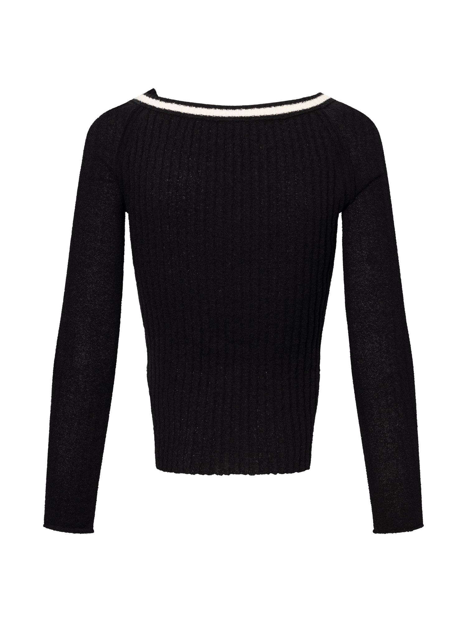 KNIT VARSITY CARDIGAN I ONYX COMBO