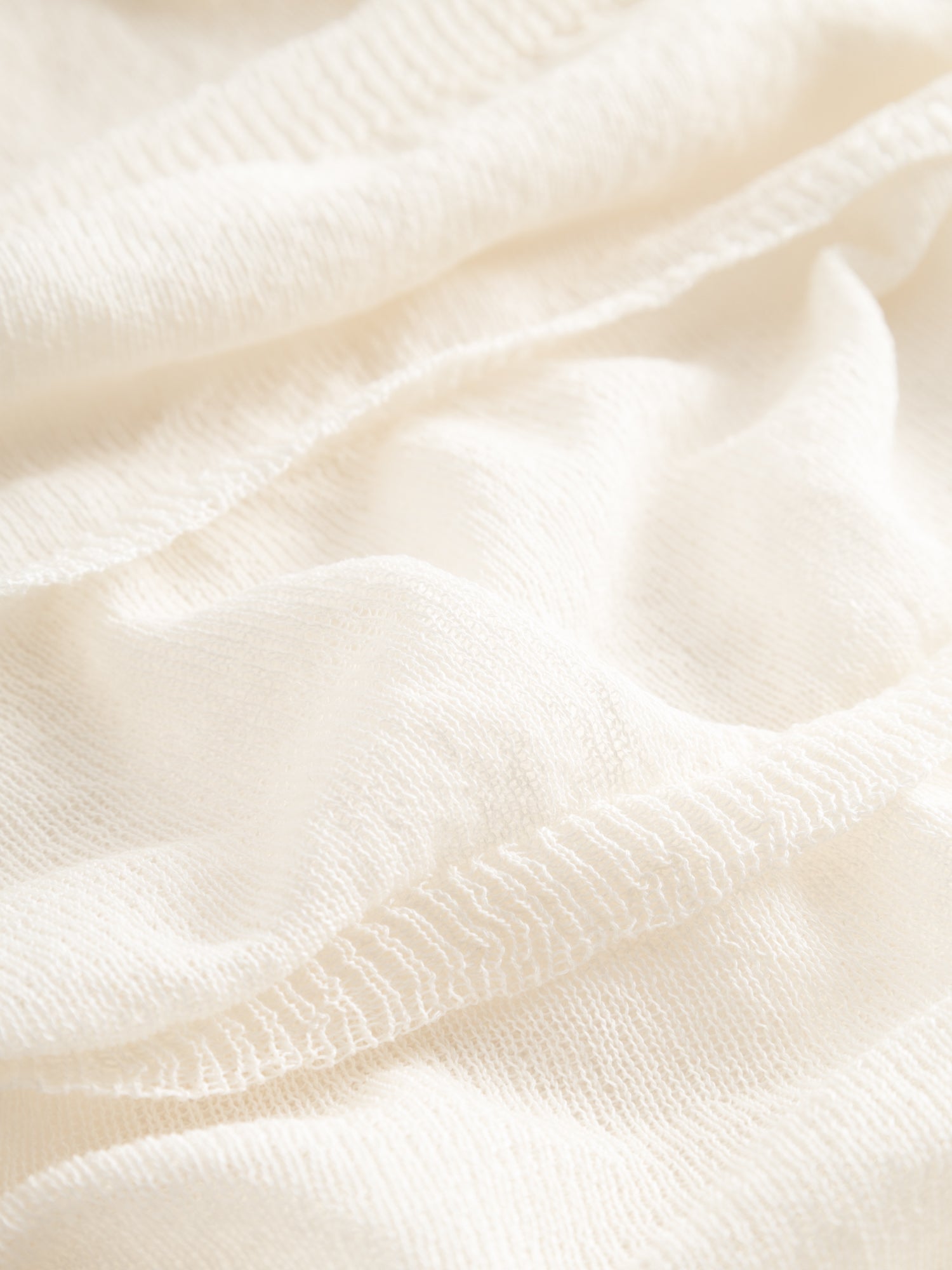 KNIT RUCHED T-SHIRT I IVORY