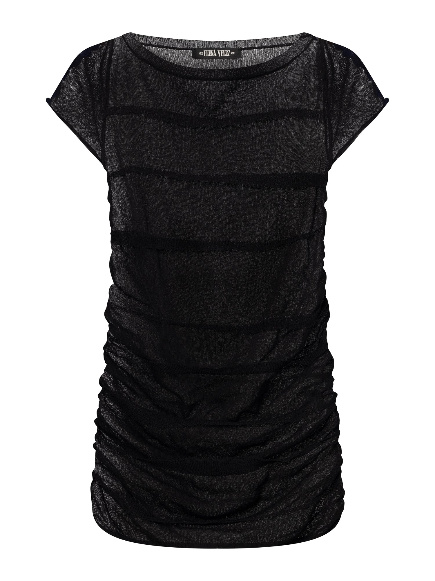 KNIT RUCHED T-SHIRT I ONYX