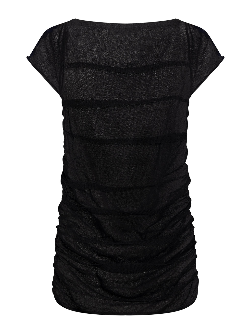 KNIT RUCHED T-SHIRT I ONYX