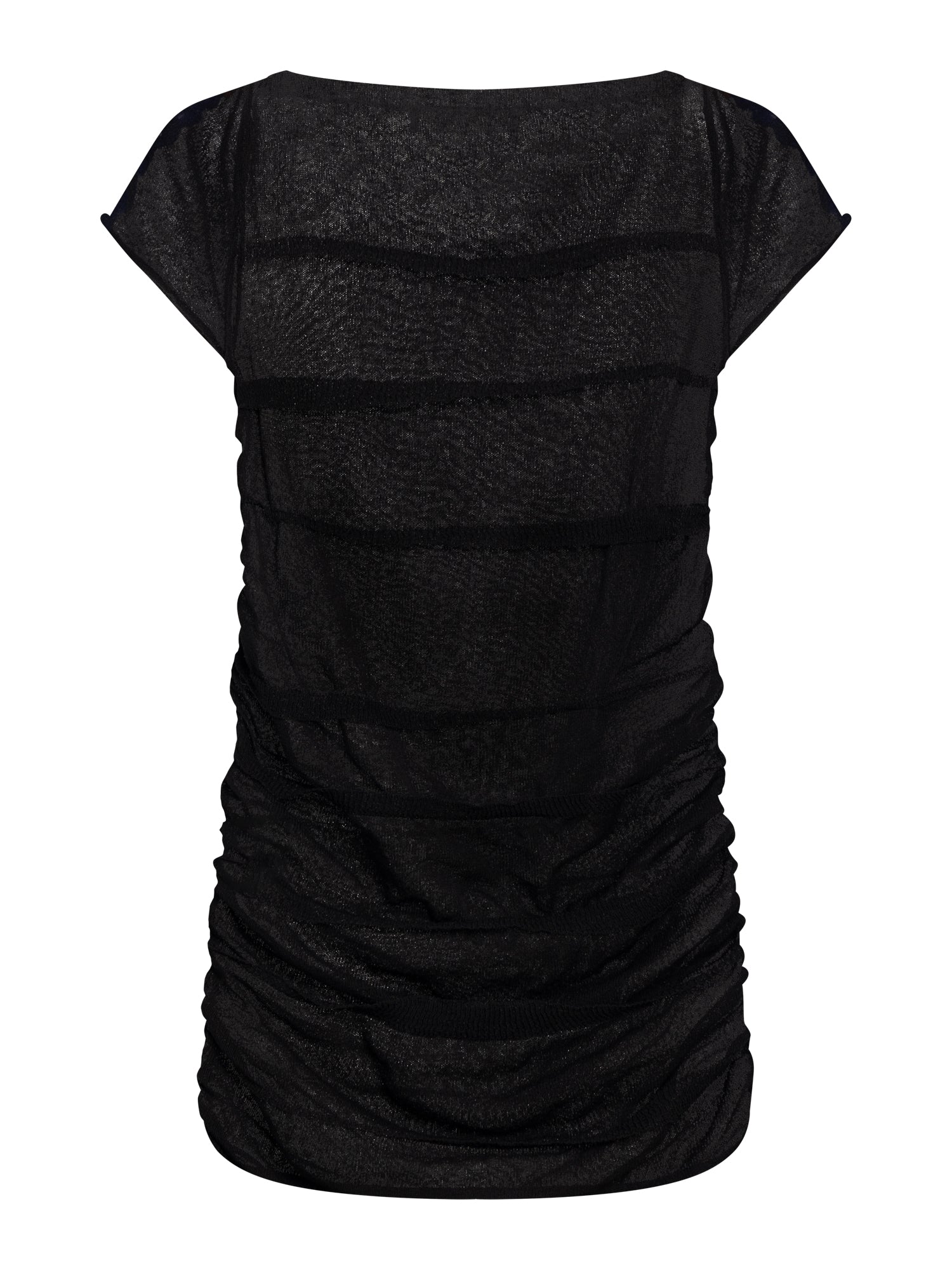 KNIT RUCHED T-SHIRT I ONYX
