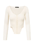 HOOK & EYE KNIT TOP I ECRU