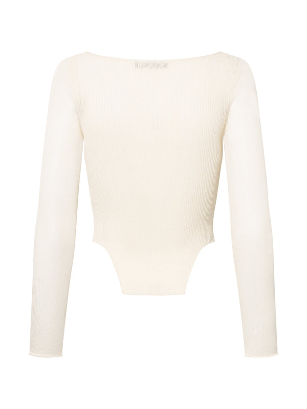 HOOK & EYE KNIT TOP I ECRU
