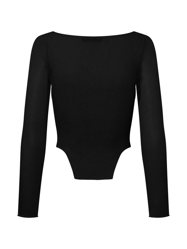 HOOK & EYE KNIT TOP I ONYX