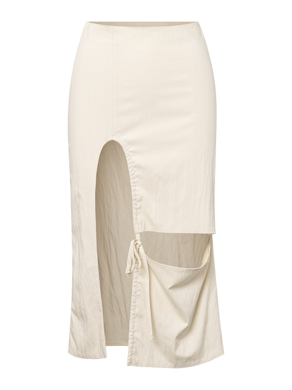 DOUBLE SLIT SKIRT I CEMENT